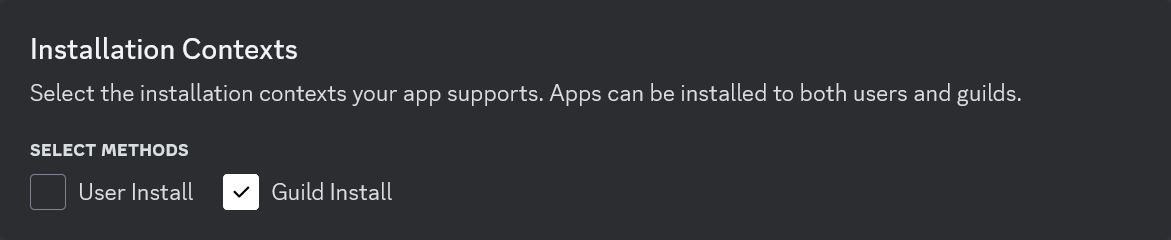 Installation Contexts Section